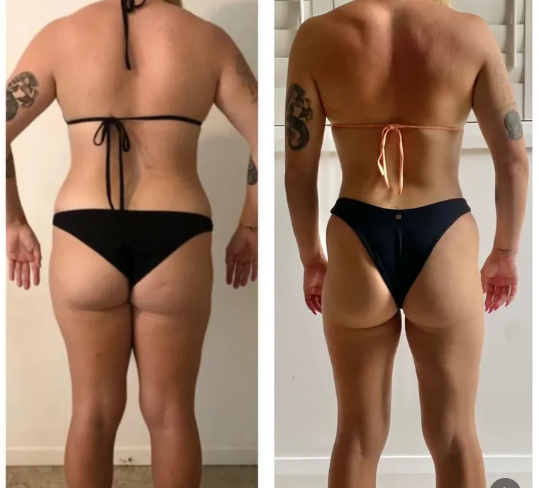 Antes e depois de aluna