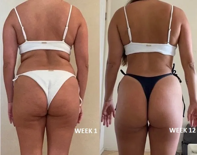 Antes e depois de aluna