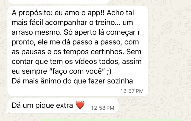 Print de mensagem de aluna