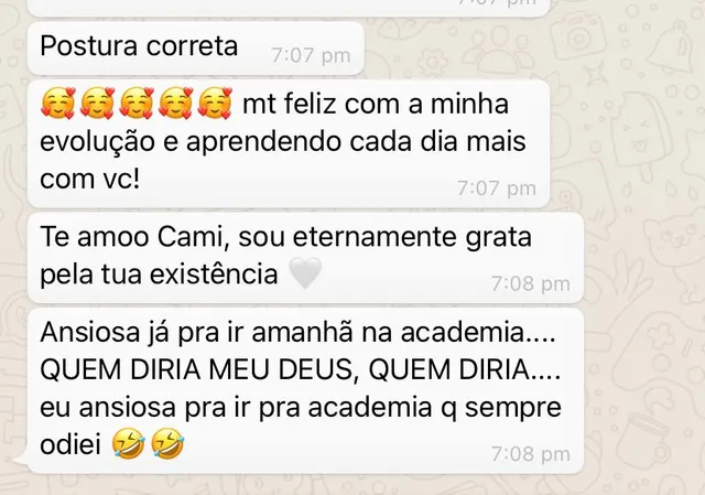 Print de mensagem de aluna