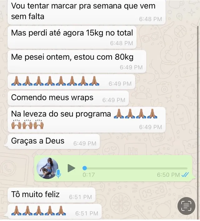 Print de mensagem de aluna