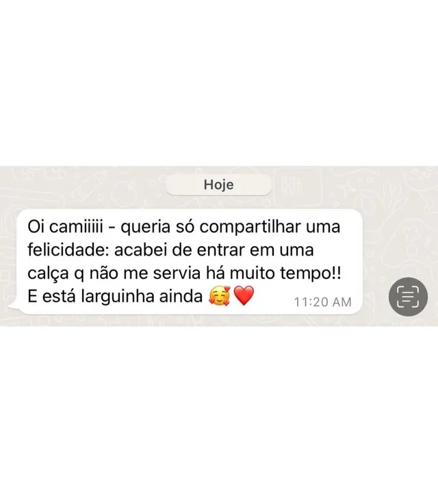 Print de mensagem de aluna